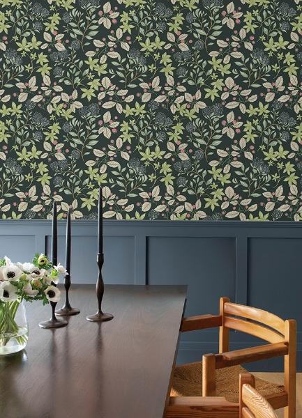 A Street Prints Mildred Evergreen Botanical Trail Wallpaper