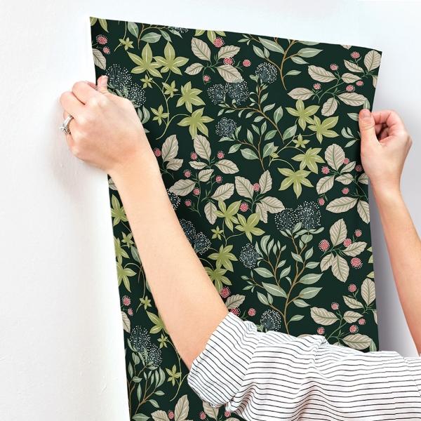 A Street Prints Mildred Evergreen Botanical Trail Wallpaper
