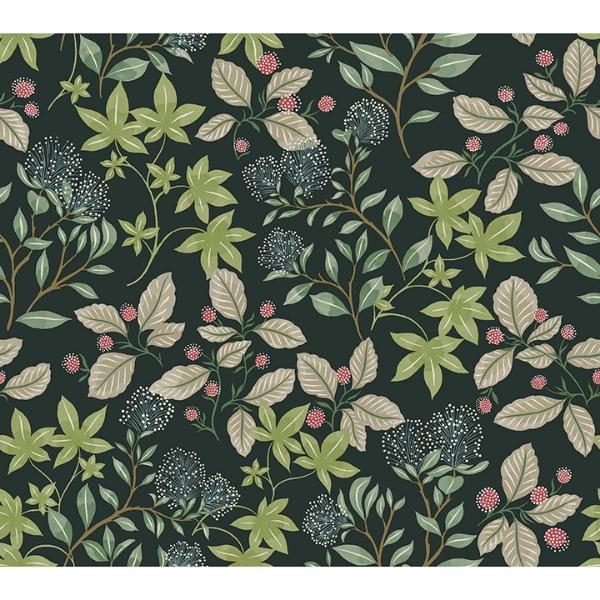a street prints Mildred Evergreen Botanical Trail Wallpaper