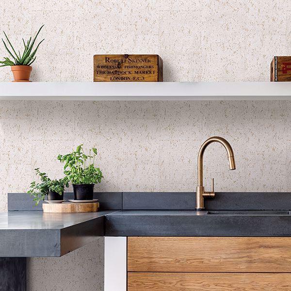 A Street Prints Millau Eggshell Faux Concrete Wallpaper