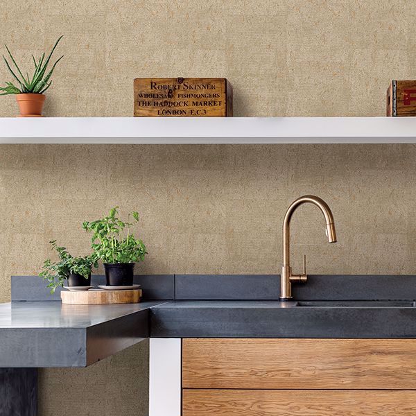 A Street Prints Millau Khaki Faux Concrete Wallpaper