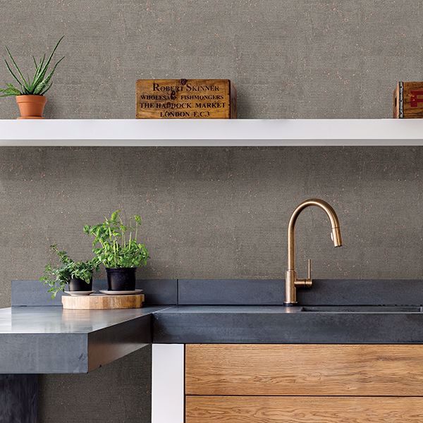 A Street Prints Millau Taupe Faux Concrete Wallpaper