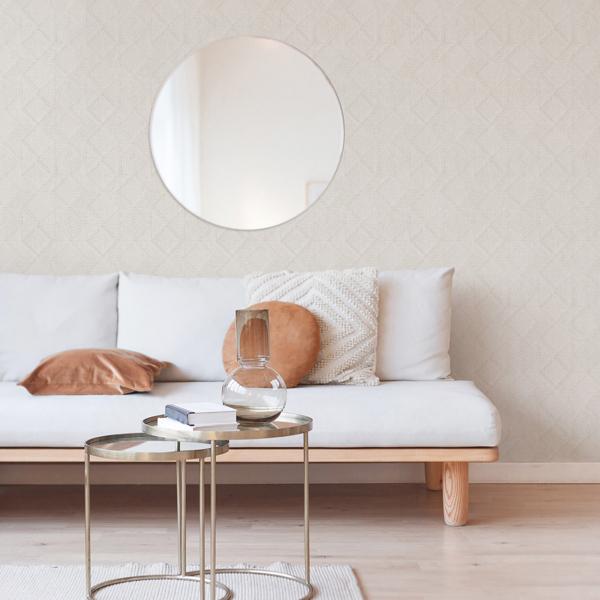 A Street Prints Moki Off-White Lattice Geometric Wallpaper