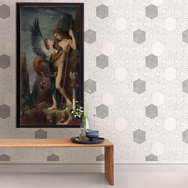 A Street Prints Momentum Off-White Geometric Wallpaper