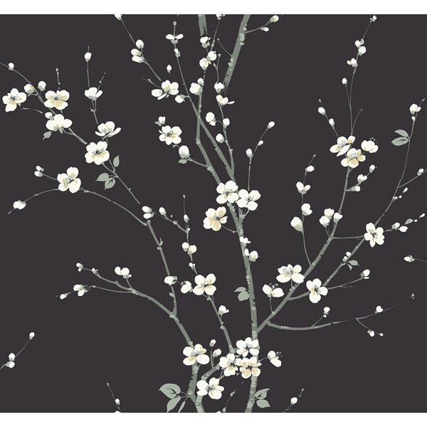 a street prints Monterey Black Floral Branch Wallpaper