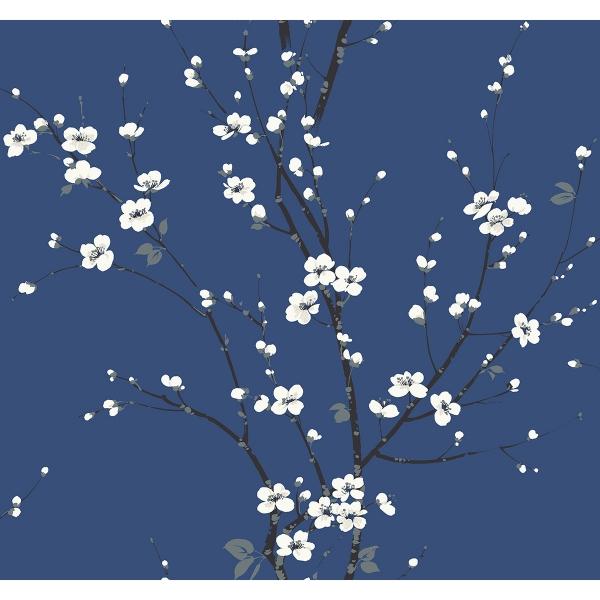 a street prints Monterey Cobalt Floral Branch Wallpaper
