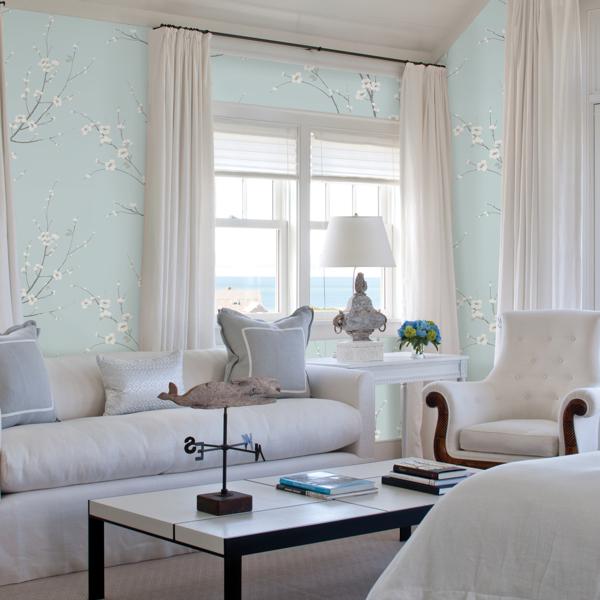 A Street Prints Monterey Sky Blue Floral Branch Wallpaper