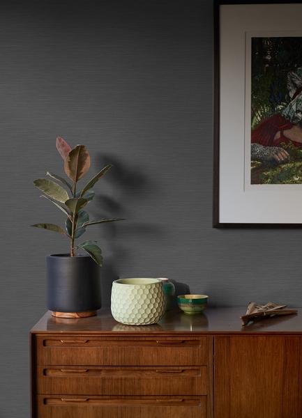 A Street Prints Moroccan Black Sisal Texture Wallpaper