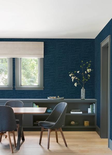 A Street Prints Mortenson Navy Geometric Wallpaper By Scott Living