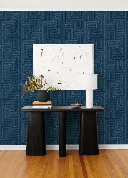 A Street Prints Mortenson Navy Geometric Wallpaper By Scott Living
