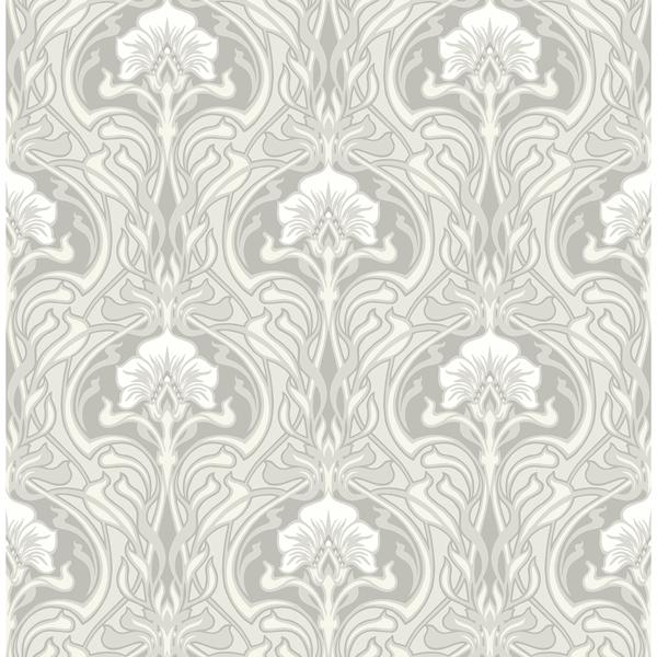 a street prints Mucha Off-White Botanical Ogee Wallpaper