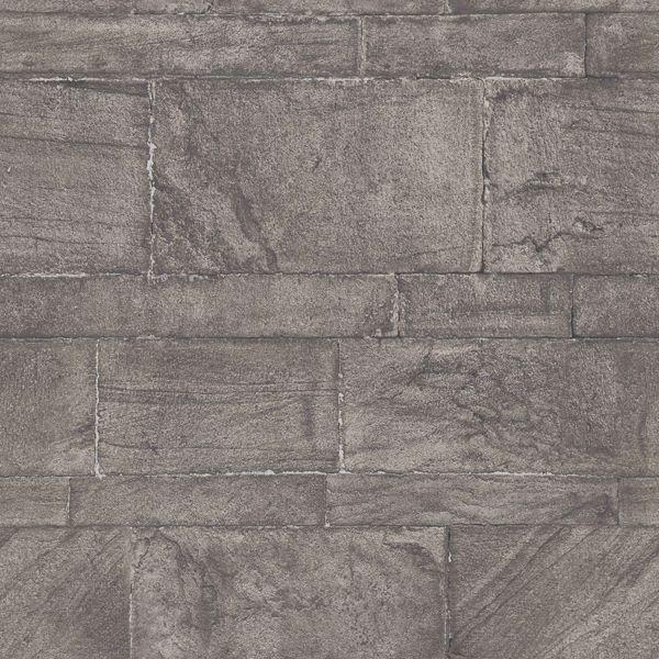 a street prints Murray Dark Grey Stone Wall Wallpaper