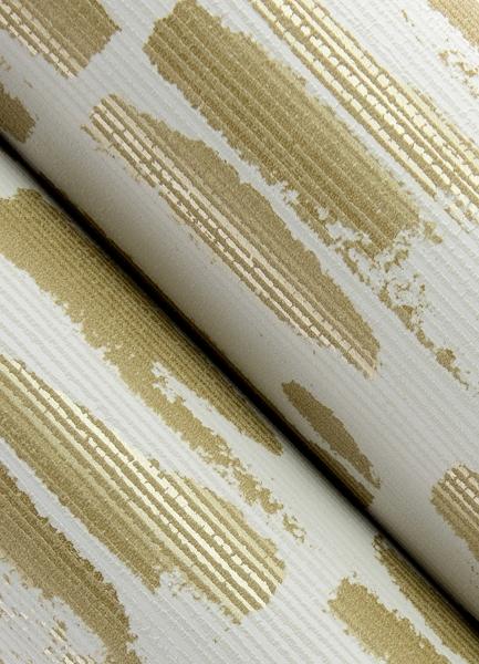 A Street Prints Myrtle Gold Abstract Stripe Wallpaper