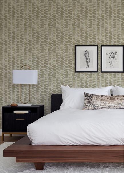 A Street Prints Myrtle Gold Abstract Stripe Wallpaper