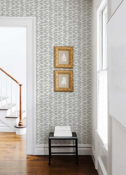 A Street Prints Myrtle Grey Abstract Stripe Wallpaper