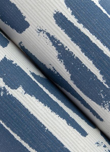 A Street Prints Myrtle Indigo Abstract Stripe Wallpaper