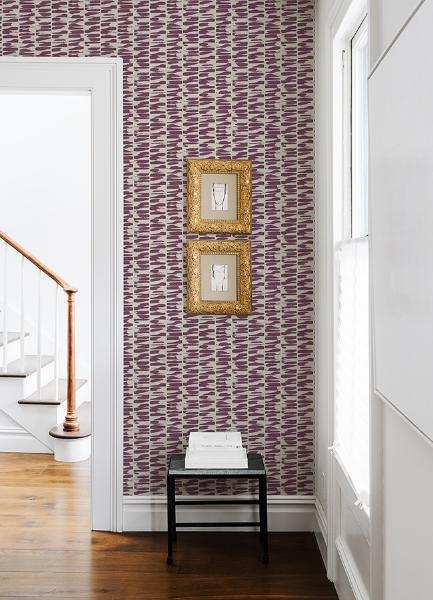 A Street Prints Myrtle Purple Abstract Stripe Wallpaper