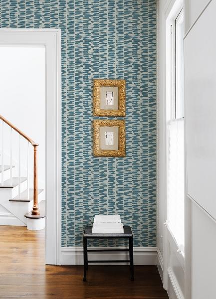A Street Prints Myrtle Sea Green Abstract Stripe Wallpaper