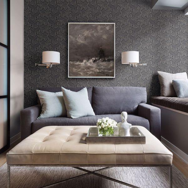 A Street Prints Nambiti Charcoal Geometric Wallpaper