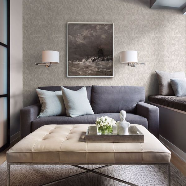A Street Prints Nambiti Light Grey Geometric Wallpaper