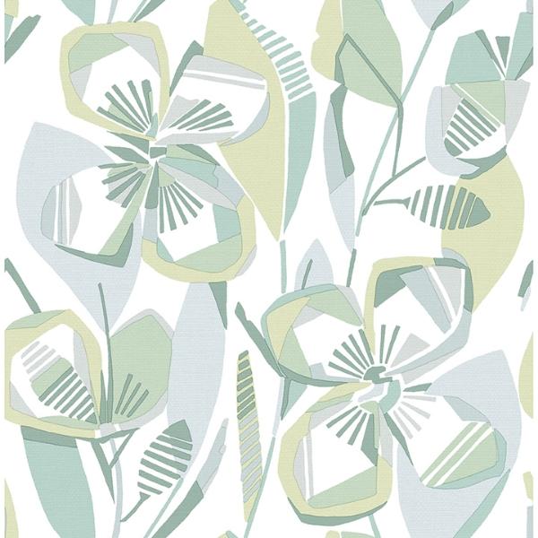 a street prints Nathalie Light Green Abstract Blooms Wallpaper