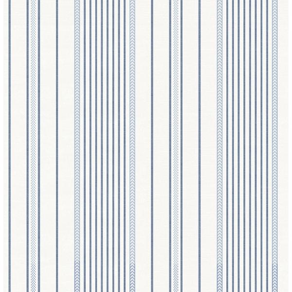 a street prints Navarres Stripe Blue Faux Linen Wallpaper