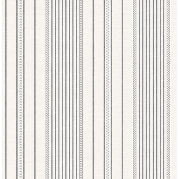 a street prints Navarres Stripe Charcoal Faux Linen Wallpaper