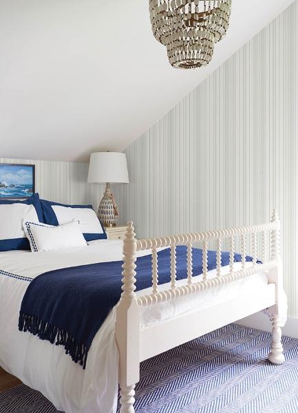 A Street Prints Navarres Stripe Light Green Faux Linen Wallpaper