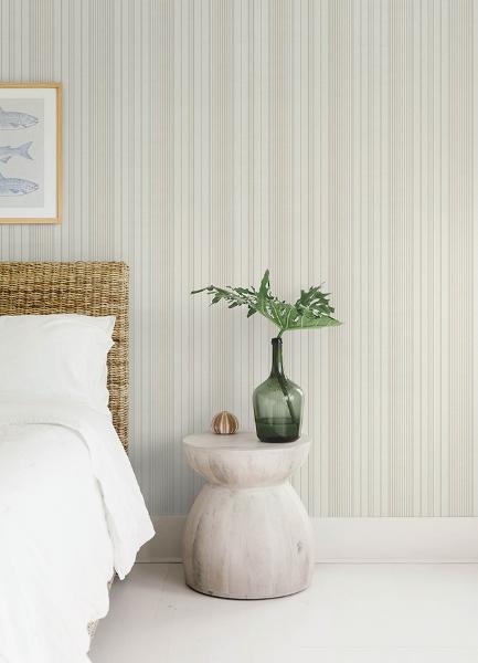 A Street Prints Navarres Stripe Neutral Faux Linen Wallpaper