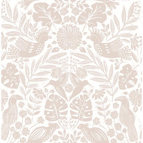 a street prints Nestle Pink Bird Block Print Wallpaper