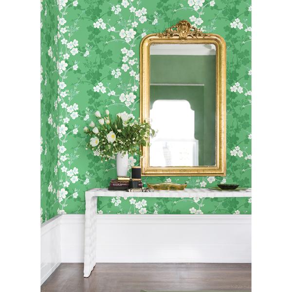 A Street Prints Nicolette Green Floral Trail Wallpaper