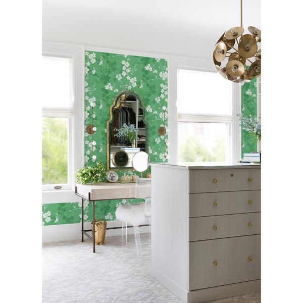 A Street Prints Nicolette Green Floral Trail Wallpaper