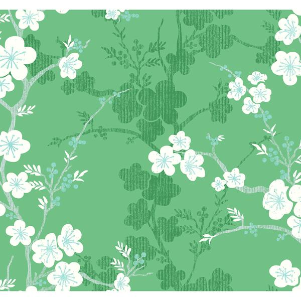 a street prints Nicolette Green Floral Trail Wallpaper