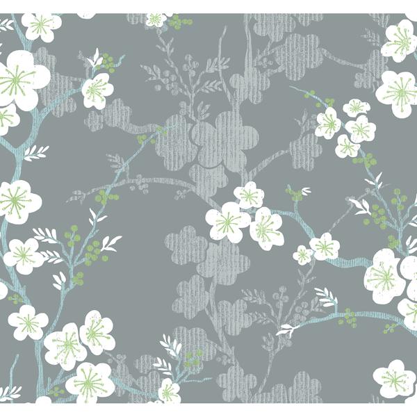 a street prints Nicolette Grey Floral Trail Wallpaper