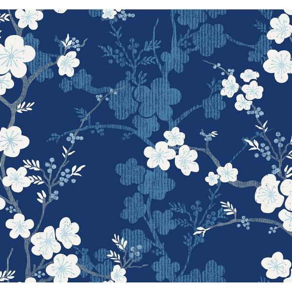 a street prints Nicolette Navy Floral Trail Wallpaper