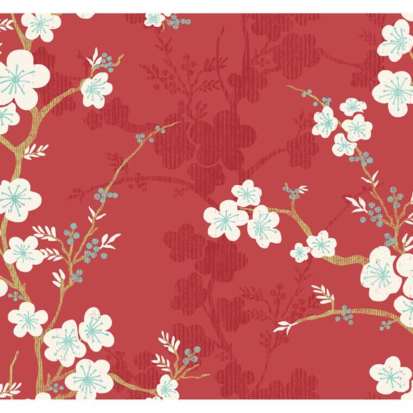 a street prints Nicolette Red Floral Trail Wallpaper