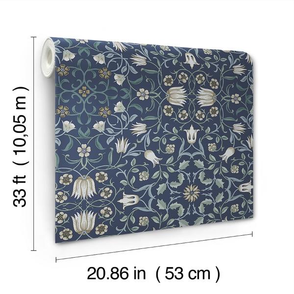 A Street Prints No 1 Holland Park Blue Floral Wallpaper