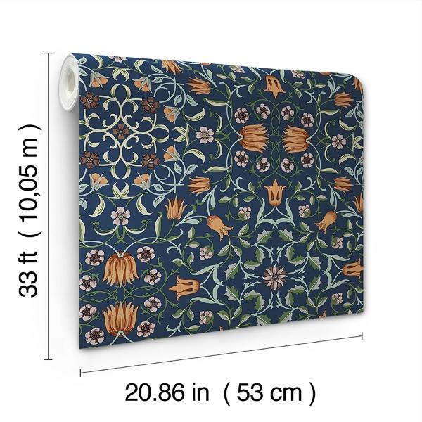 A Street Prints No 1 Holland Park Dark Blue Floral Wallpaper