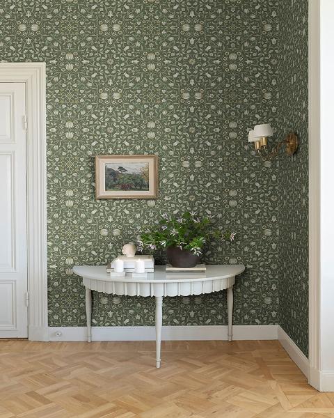 A Street Prints No 1 Holland Park Green Floral Wallpaper