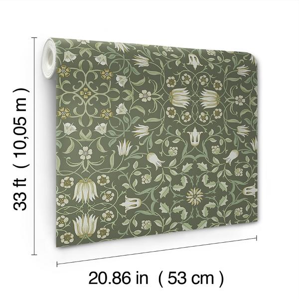 A Street Prints No 1 Holland Park Green Floral Wallpaper