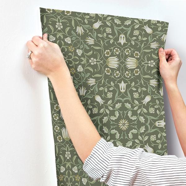 A Street Prints No 1 Holland Park Green Floral Wallpaper