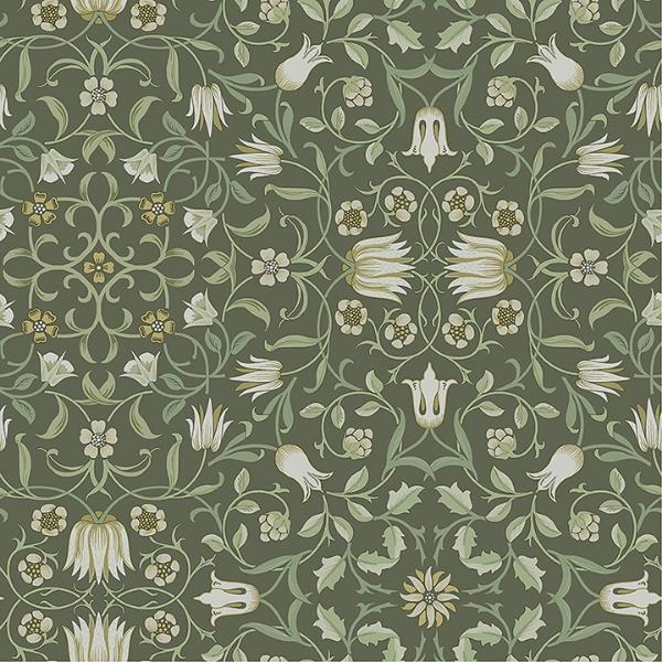 a street prints No 1 Holland Park Green Floral Wallpaper