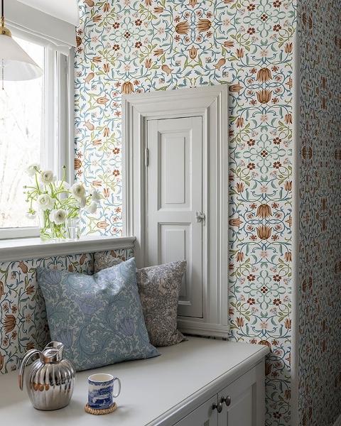 A Street Prints No 1 Holland Park Red Floral Wallpaper