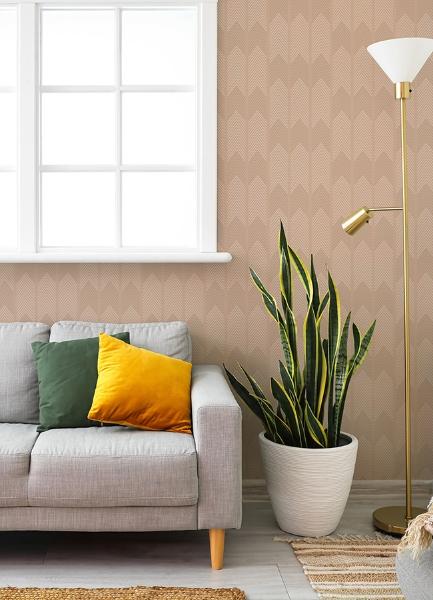 A Street Prints Nyle Blush Chevron Stripes Wallpaper