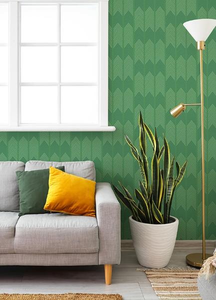 A Street Prints Nyle Green Chevron Stripes Wallpaper