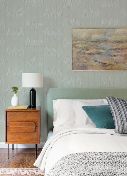 A Street Prints Nyle Light Grey Chevron Stripes Wallpaper