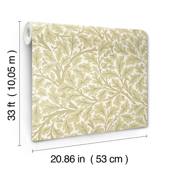 A Street Prints Oak Tree Light Yellow Leaf Wallpaper