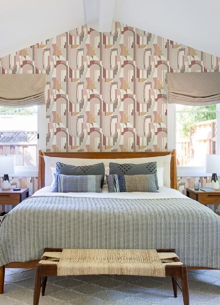 A Street Prints Odele Blush Geometric Archways Wallpaper