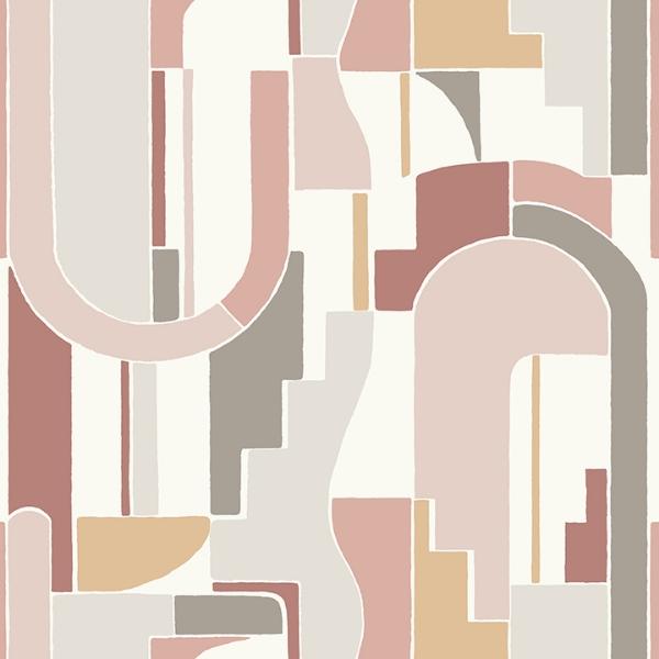 a street prints Odele Blush Geometric Archways Wallpaper