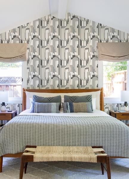 A Street Prints Odele Stone Geometric Archways Wallpaper